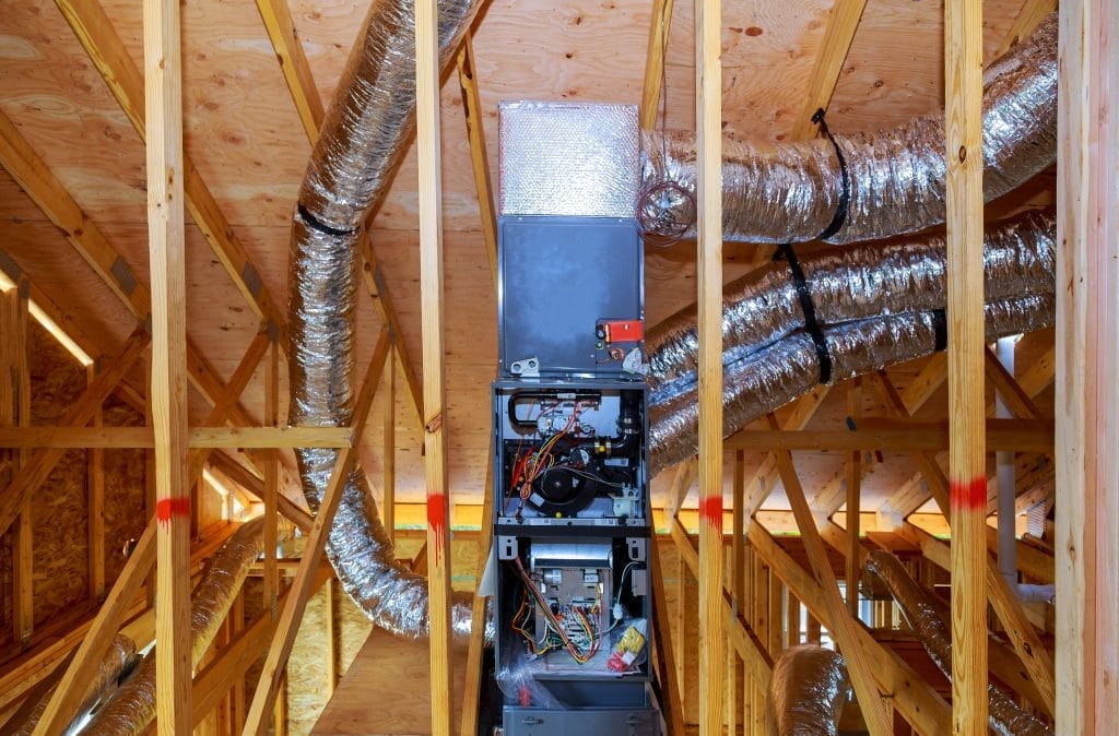 Electrical furnace installed in a home